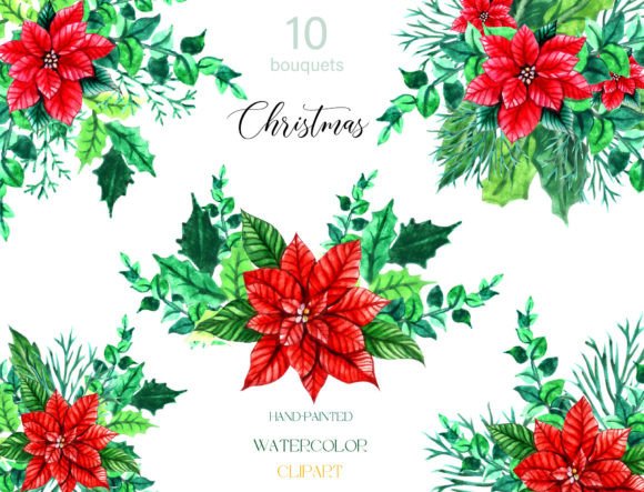 Christmas Bouquets: Watercolor Floral Illustrations