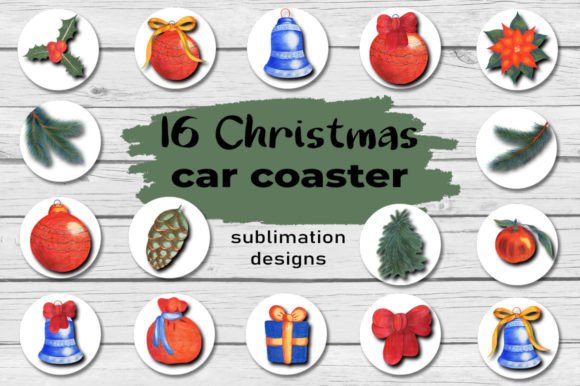 Christmas Car Coaster: Festive Illustrations for Brands