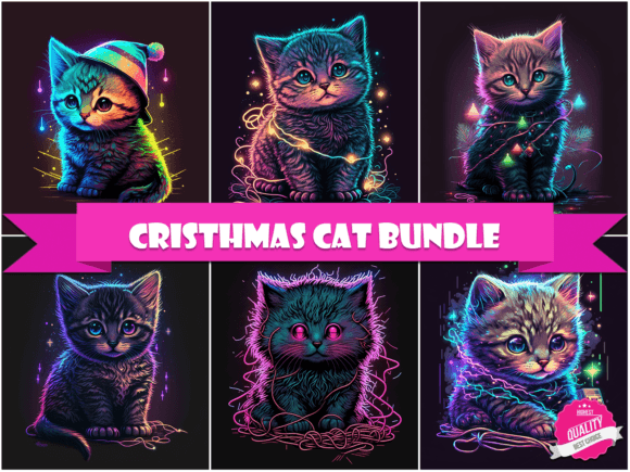 Christmas Cat Bundle: Festive Illustrations for Brands