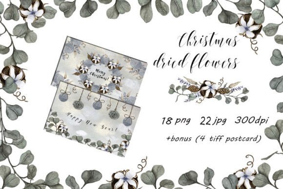 Christmas Dried Flowers: Premium Illustrations for Branding
