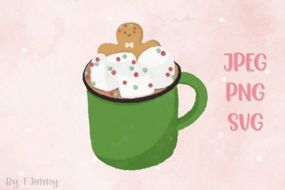 Christmas Drink Green Mug: Festive Illustrations
