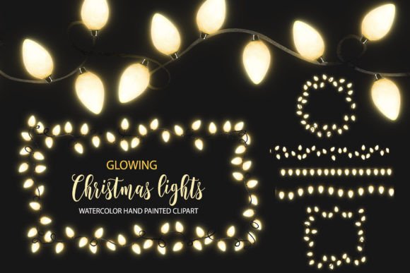Christmas Fairy Lights Overlay Clipart & Illustrations