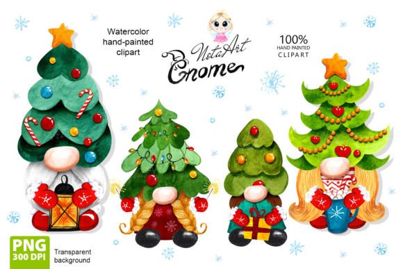 Christmas Gnomes & Dwarf Fa: Festive Illustrations