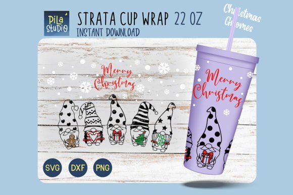 Christmas Gnomes Strata Cup SVG: Festive Illustrations