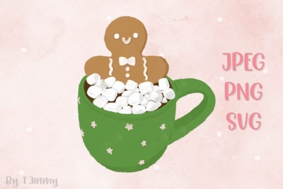 Christmas Green Mug: Festive Illustrations for Brands