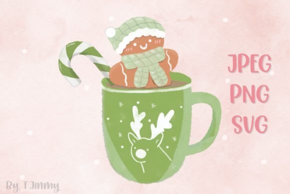 Christmas Green Mug: Fresh Illustrations for Sellers