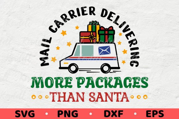 Christmas Mail Carrier Santa: Funny USPS Illustrations