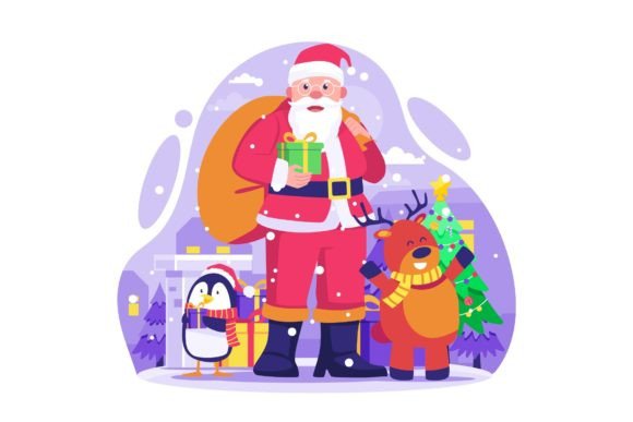 Christmas Santa Claus Illustration for Crafters