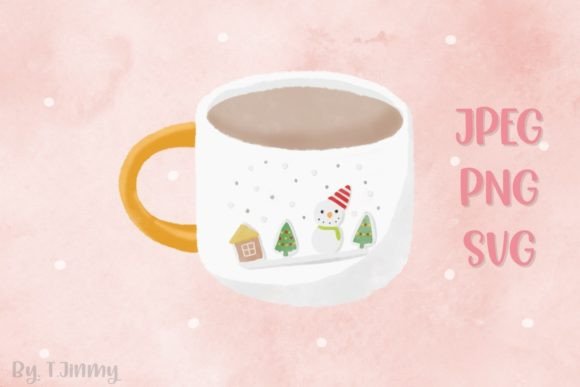 Christmas Snowman Mug: Festive Illustrations for Branding