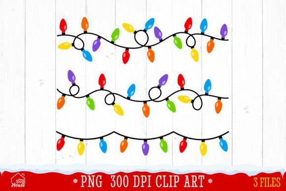 Christmas String Lights Sublimation PNG: Festive Illustrations