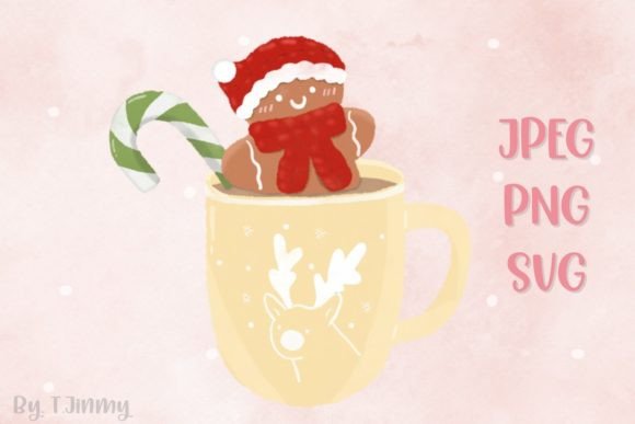 Christmas Yellow Mug: Festive Illustrations