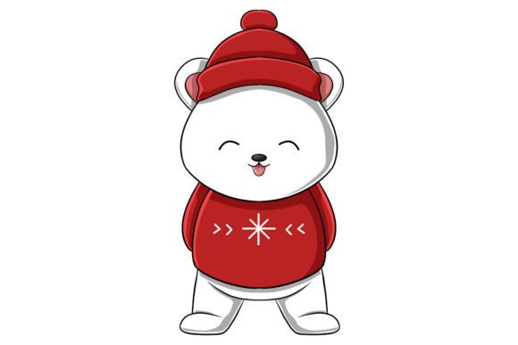 Cute Christmas Bear Character: Festive Illustrations for Sellers