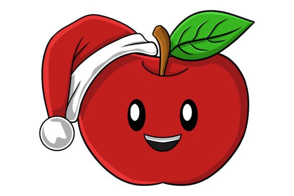 Cute Christmas Character Apple: Festive Illustrations