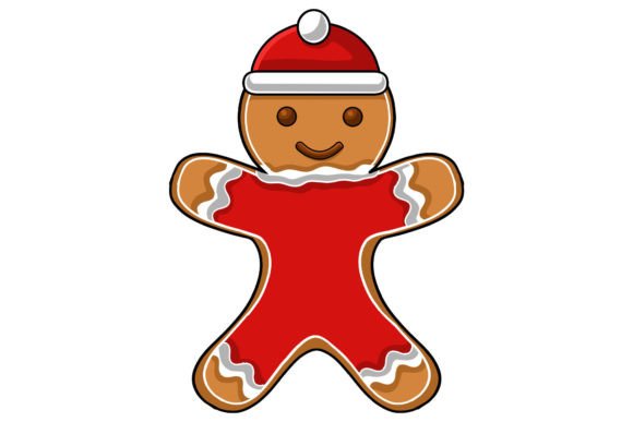Cute Christmas Gingerbread Man Character Illustrations