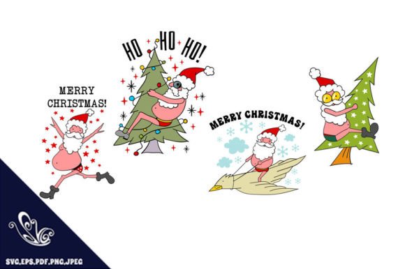 Funny Santa Christmas Illustrations for Crafters