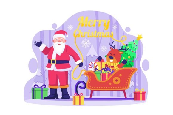 Merry Christmas Santa Illustrations for Branding