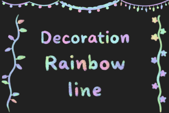Rainbow Line Christmas Decorations: Festive Illustrations