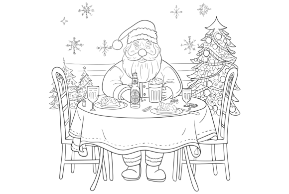 Santa at Dinner: Festive Illustrations Review