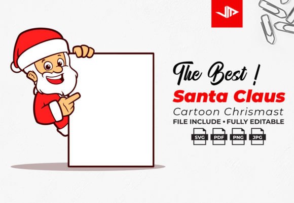 Santa Claus Christmas with Big Board: Premium Illustrations