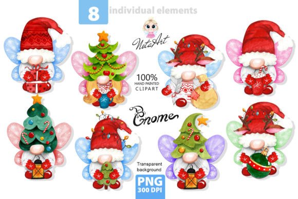 Scandi Christmas Gnomes & Butterflies: Top Illustrations